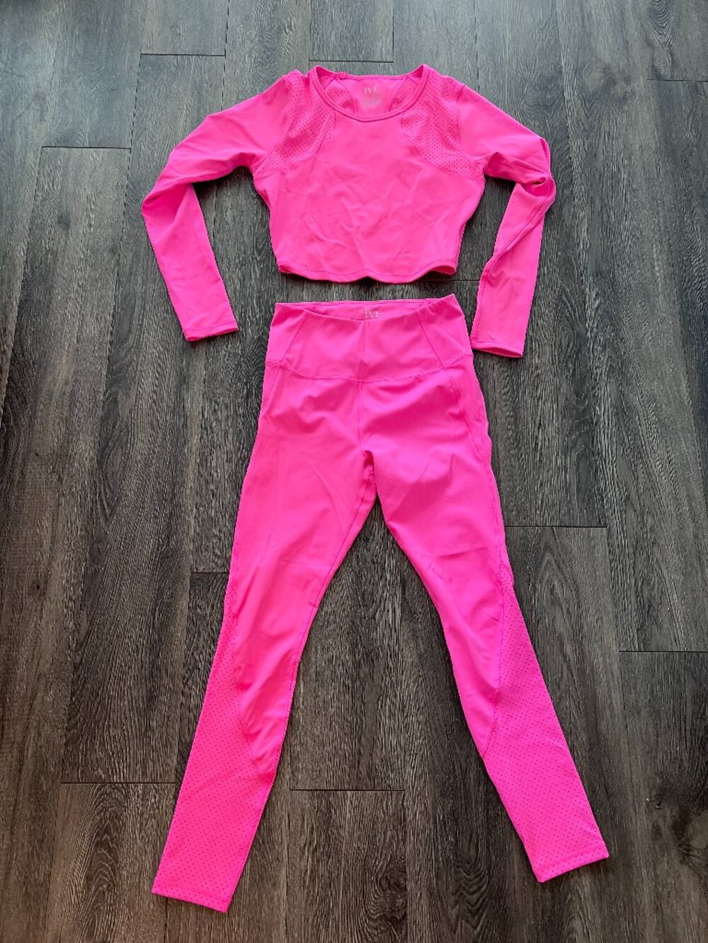 IVL Collective Pink Activewear Set Size 8 Crop Top Leggings